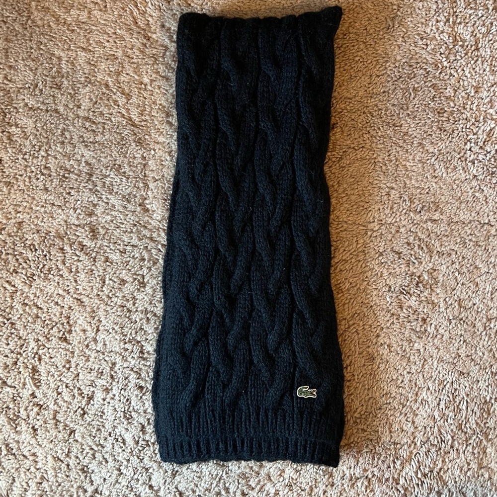 Lacoste Black Knit Scarf